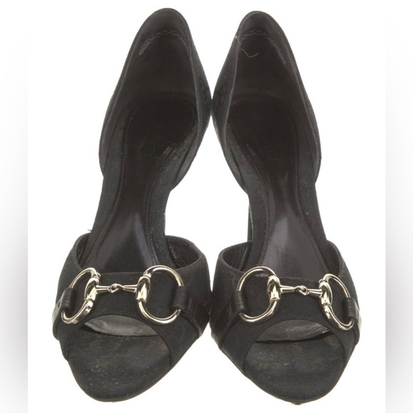 Gucci Black Heels with Silver Accents - Picture 1 of 6